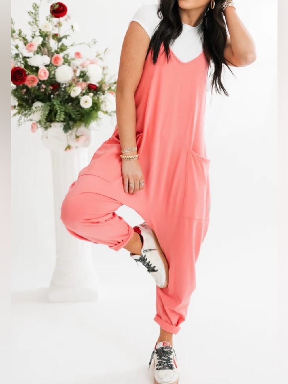 FREE PEOPLE Movement 
Hot Shot Onesie | Hibiscus - Picture 4 of 8